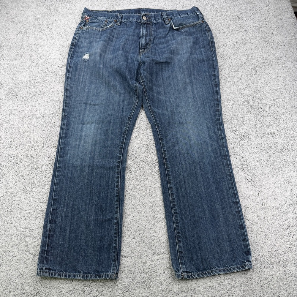 Denim & Supply Jeans Mens 38x30 Slough Blue Straight Leg Baggy Faded Distressed